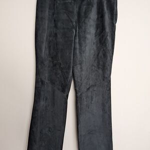 Vintage Danier Black Suede Bootcut Pants Size 12 Made in Canada, Lined